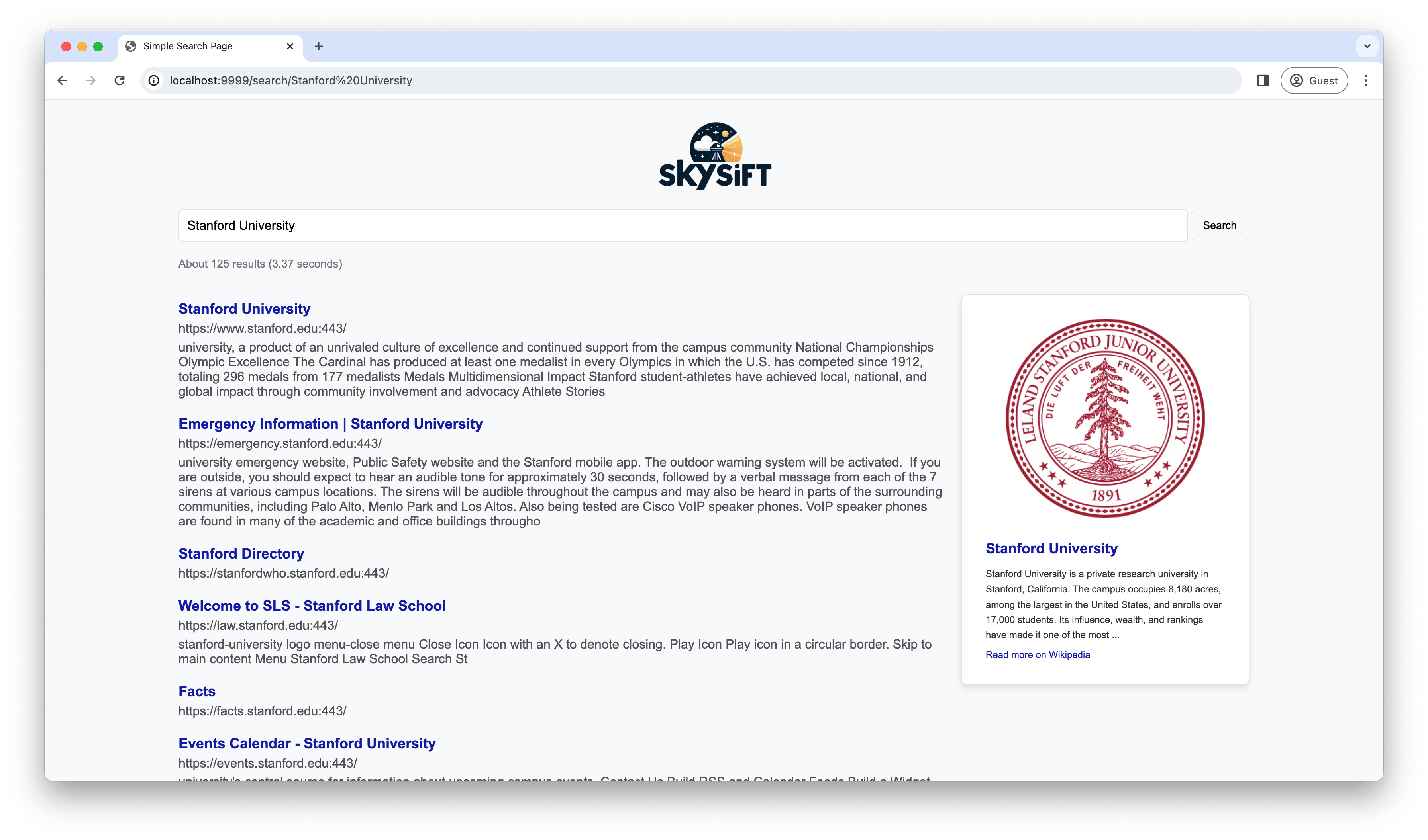 Example Search